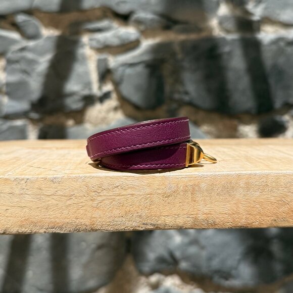 Hermès Purple Double Tour Rivale GHW Wrap Bracelet - Picture 5 of 12